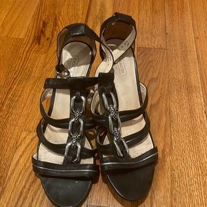 Coach sandals with a. Two inch heel